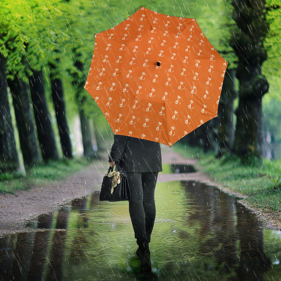 Engine Piston Orange Background Pattern Print Design 05 Umbrella