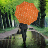Engine Piston Orange Background Pattern Print Design 05 Umbrella
