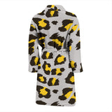 Gray Leopard Print Pattern Men'S Bathrobe