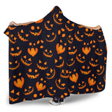 Halloween Pattern Pumpkin Background Hooded Blanket