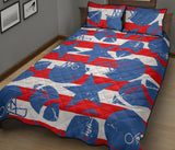 American football ball star stripes pattern Quilt Bed Set