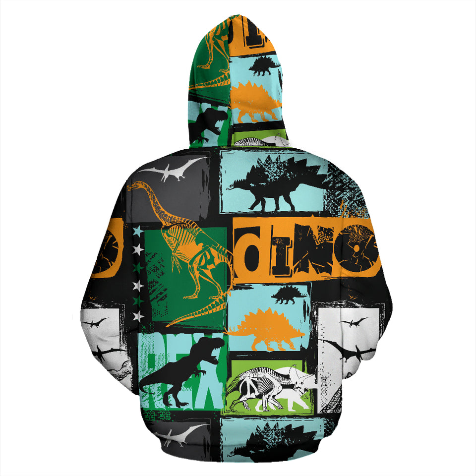 Dinosaurs Print Pattern Zip Up Hoodie