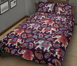 Elephant indian style ornament pattern Quilt Bed Set