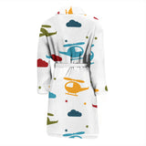 Colorful Helicopter Pattern Men'S Bathrobe