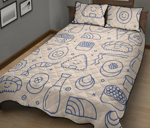 Cute sushi icon pattern Quilt Bed Set