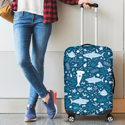 Cute Shark Pattern Cabin Suitcases Luggages