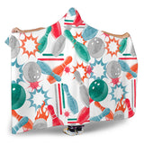 Watercolor Bowling Pattern Hooded Blanket