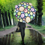 Colorful Clock Background Umbrella
