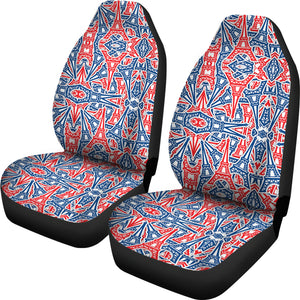 Eiffel Tower Pattern Print Design 02 Universal Fit Car Seat Covers