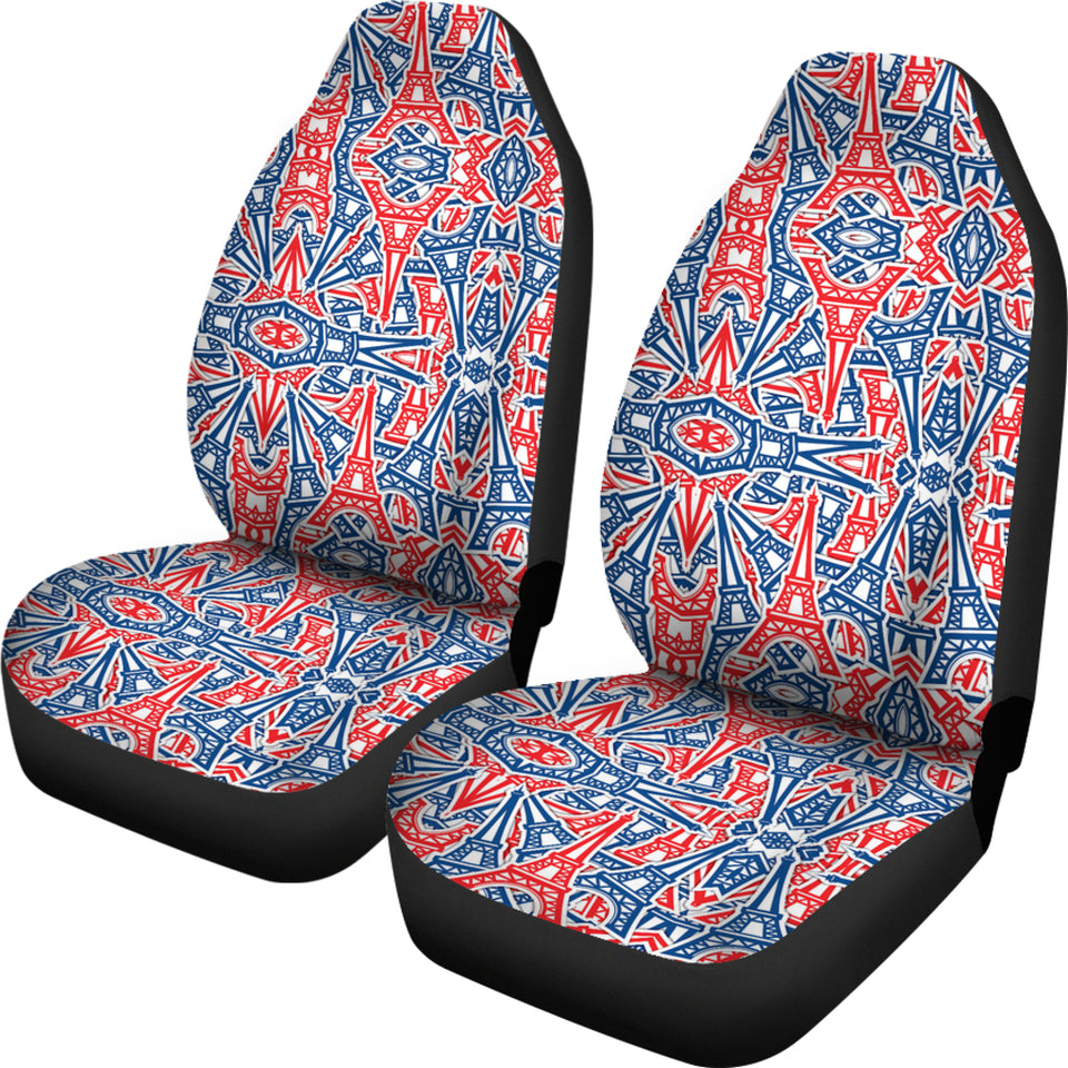Eiffel Tower Pattern Print Design 02 Universal Fit Car Seat Covers