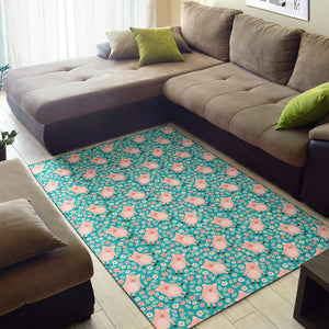 Pig Pattern Print Design 01 Area Rug