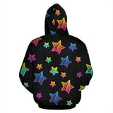 Colorful Star Pattern Zip Up Hoodie