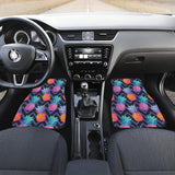 Pineapples Pattern Zigzag Background Front And Back Car Mats