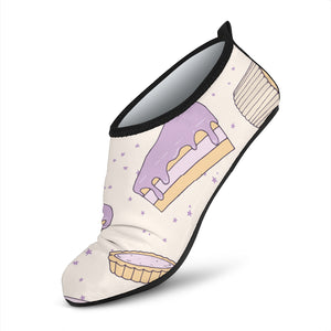 Cakes Pies Tarts Muffins And Eclairs Purple Blueberry Topping Pattern Aqua Shoes