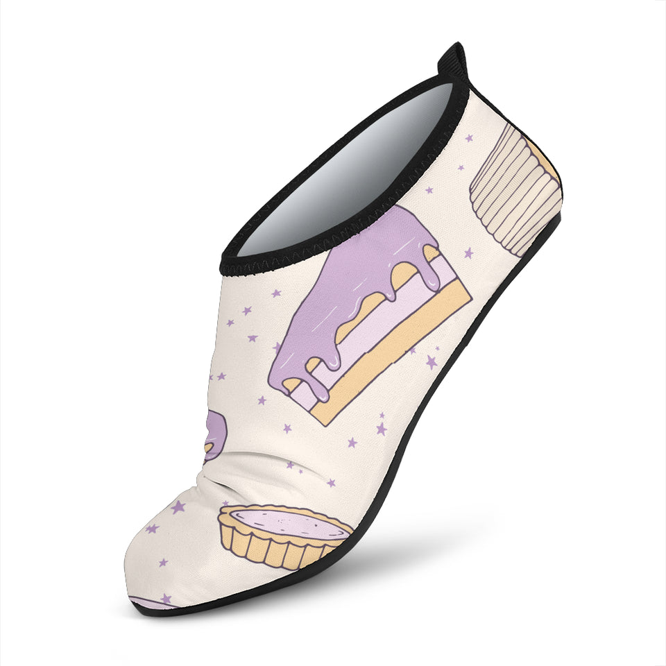 Cakes Pies Tarts Muffins And Eclairs Purple Blueberry Topping Pattern Aqua Shoes