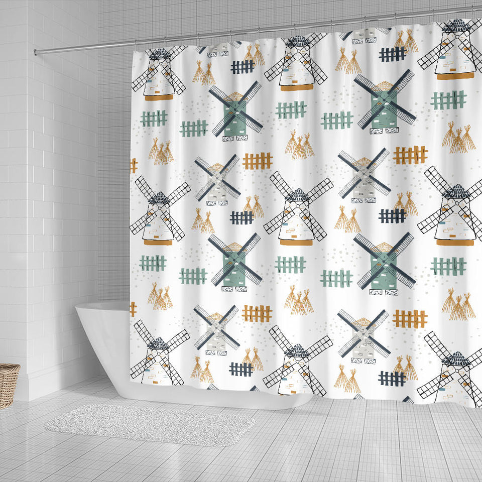 Windmill Pattern Shower Curtain Fulfilled In US