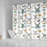 Windmill Pattern Shower Curtain Fulfilled In US