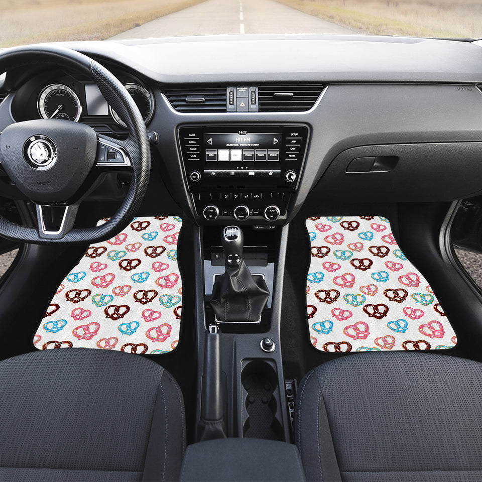 Pretzels Pattern Print Design 04 Front and Back Car Mats