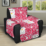 Maneki Neko Lucky Cat sakura pink background Recliner Cover Protector