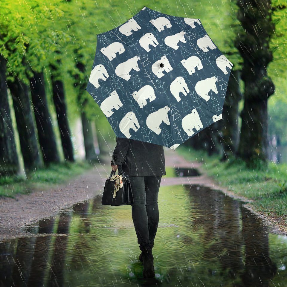 Polar Bear Mother Her Child Pattern Umbrella