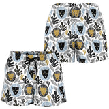 Lion Pattern Print Design 05 Women Shorts