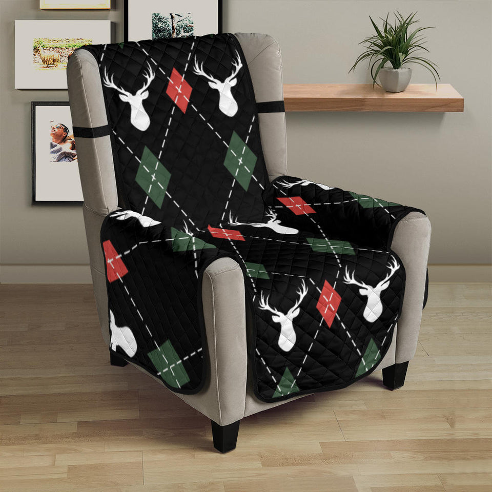 Deer Christmas new year pattern argyle Chair Cover Protector