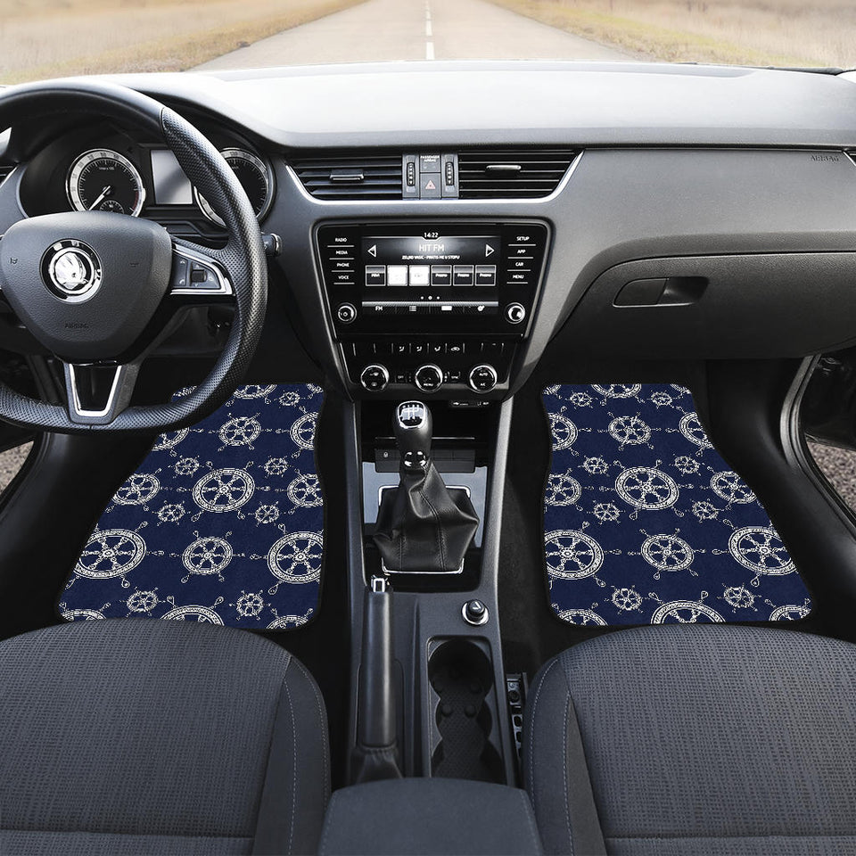 Nautical Steering Wheel Design Pattern Front Car Mats