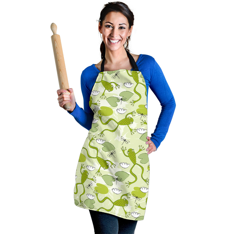 Cute Frog Dragonfly Pattern Adjustable Apron