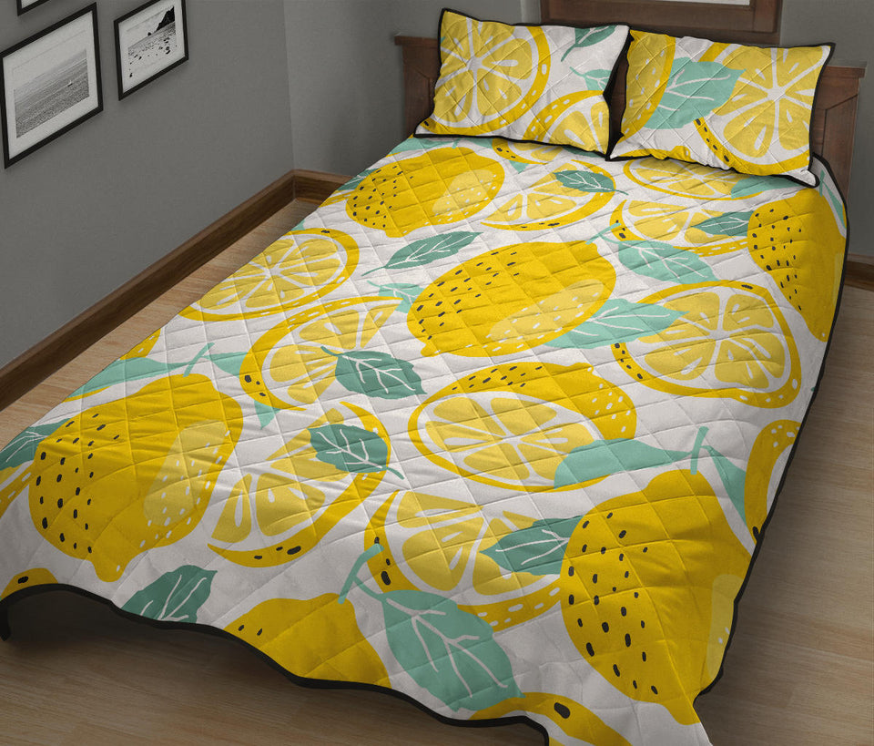 lemon design pattern Quilt Bed Set