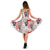 Pig Pattern Print Design 02 Sleeveless Midi Dress
