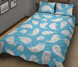 Cute white sea lion seals pattern Quilt Bed Set