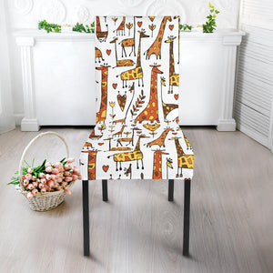 Giraffe Pattern Print Design 04 Dining Chair Slipcover