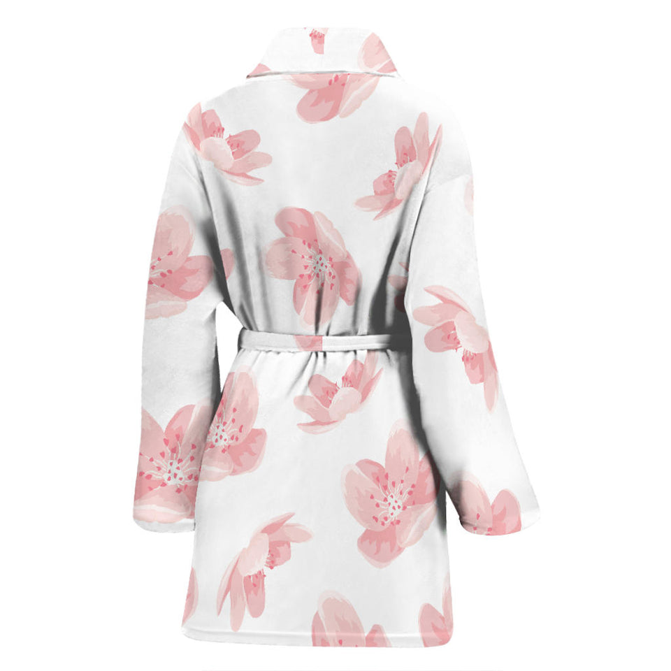 Pink Sakura Cherry Blossom Pattern Women'S Bathrobe