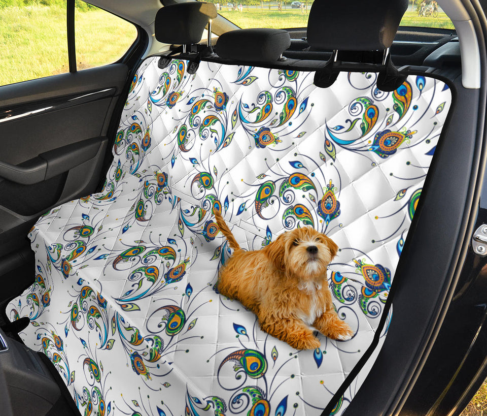 Peacock Feather Pattern Dog Car Seat Covers