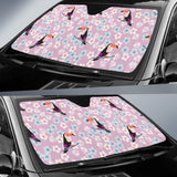 Beautiful Toucan Flower Leaves Car Sun Shade