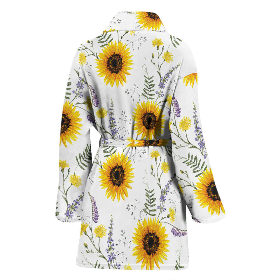Beautiful Sunflowers Pattern Women'S Bathrobe