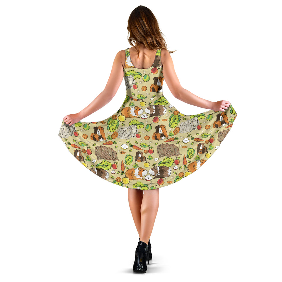 Guinea Pig Pattern Print Design 04 Sleeveless Midi Dress