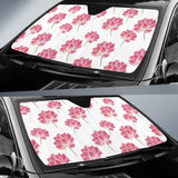 Pink Lotus Waterlily Pattern Car Sun Shade