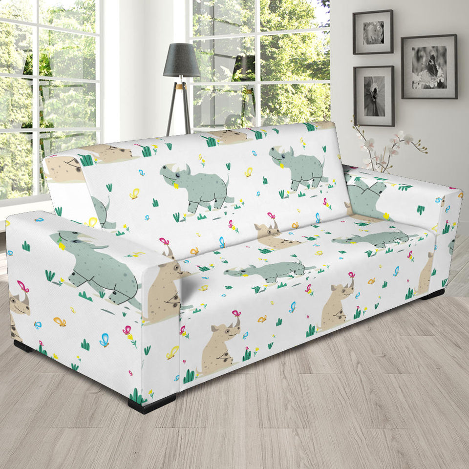 Cute Rhino Pattern Sofa Slipcover