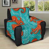 Octopus turquoise background Recliner Cover Protector