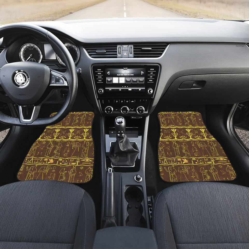 Egypt Hieroglyphics Pattern Print Design 03 Front and Back Car Mats