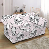 Cute French Bulldog Pattern Loveseat Couch Slipcover