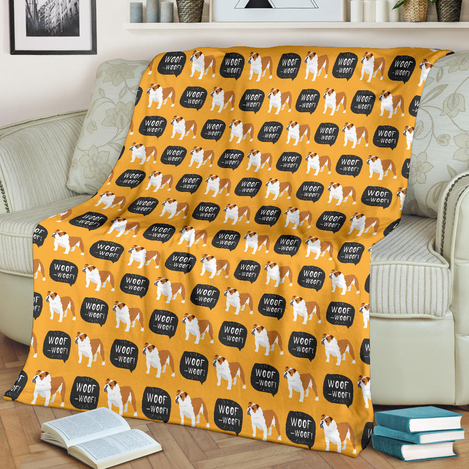 English Bulldog Pattern Print Design 04 Premium Blanket