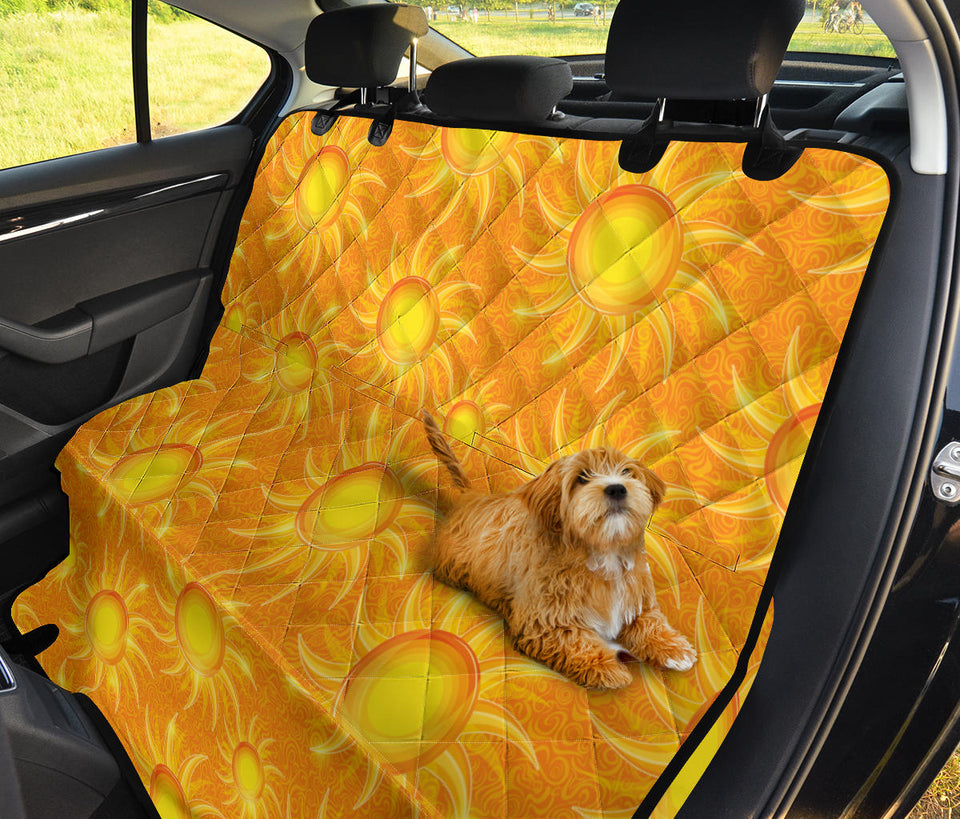 Sun Orange Background Dog Car Seat Covers