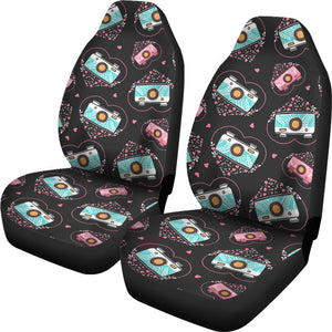 Camera Pattern Print Design 04 Universal Fit Car Seat Covers