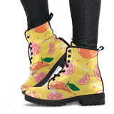 Grapefruit Yellow Background Leather Boots