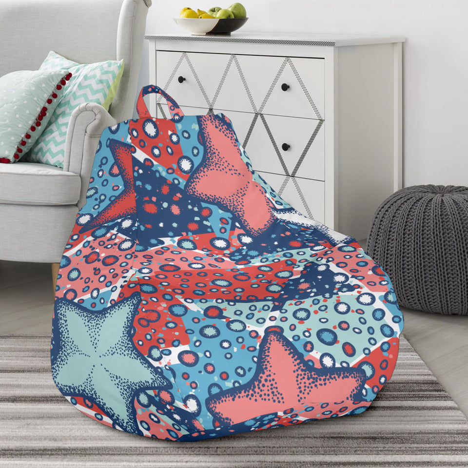 Hand Drawn Colorful Starfish Bean Bag Cover