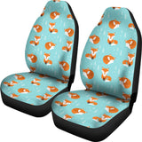 Fox Pattern Blue B Ackground Universal Fit Car Seat Covers