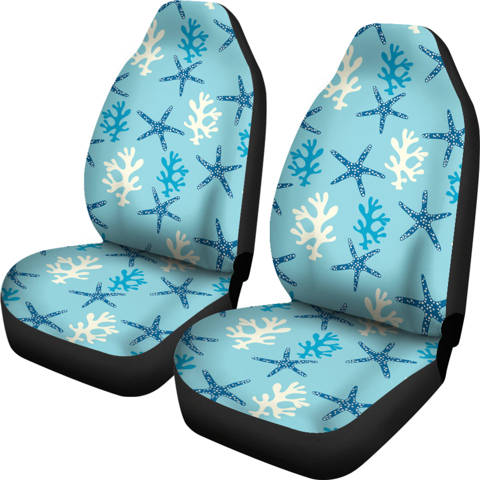 Blue Starfish Coral Reef Pattern  Universal Fit Car Seat Covers