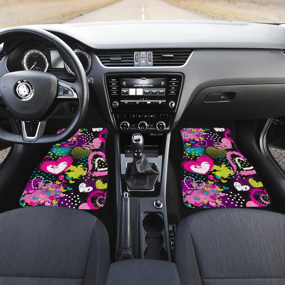 Heart Dot Wave Star Creative Design Pattern Front And Back Car Mats